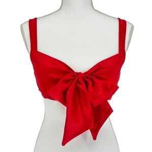 Adore Me Gynger Unlined Bow Bra Satin Cupless Size Large Coquette Lingerie NWT